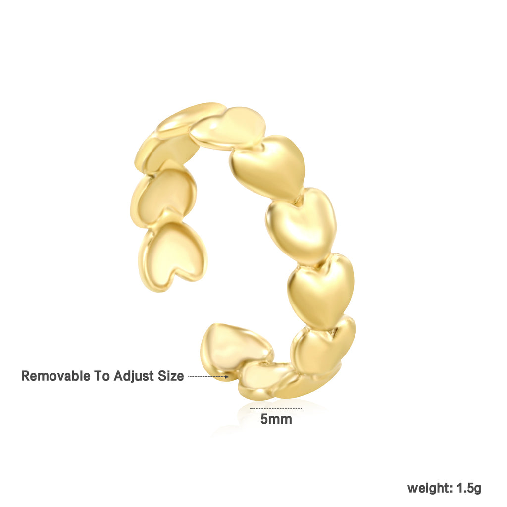 10.2mm Dramatic Golden Open Ring ¨C 10.2mm Ultra-Wide 3D Band, Bold Adjustable Design for Streetwear & Parties