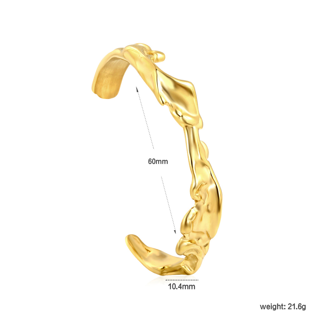 Thickness approx. 5.5mm*Width approx. 10.4*Inner diameter 60mm Bracelet Gold Color