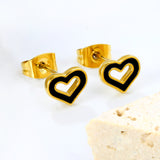 10 pairs mixed 5 colors 8.1*6.6mm heart shaped oil drip set earrings gold color