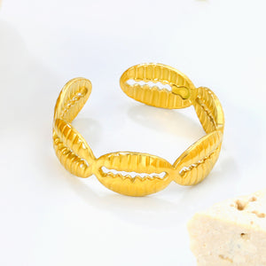 6.4mm Bold Golden Open Ring ¨C Wide Adjustable Band, 6.4mm Height, Stylish for Western & Casual Looks