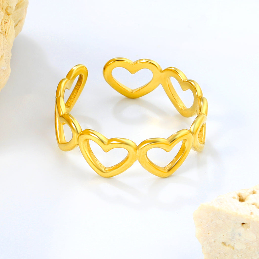 6.8mm Vintage Golden Adjustable Ring ¨C Matte Antique Finish, Wide Open Band, Retro-Inspired & Unique