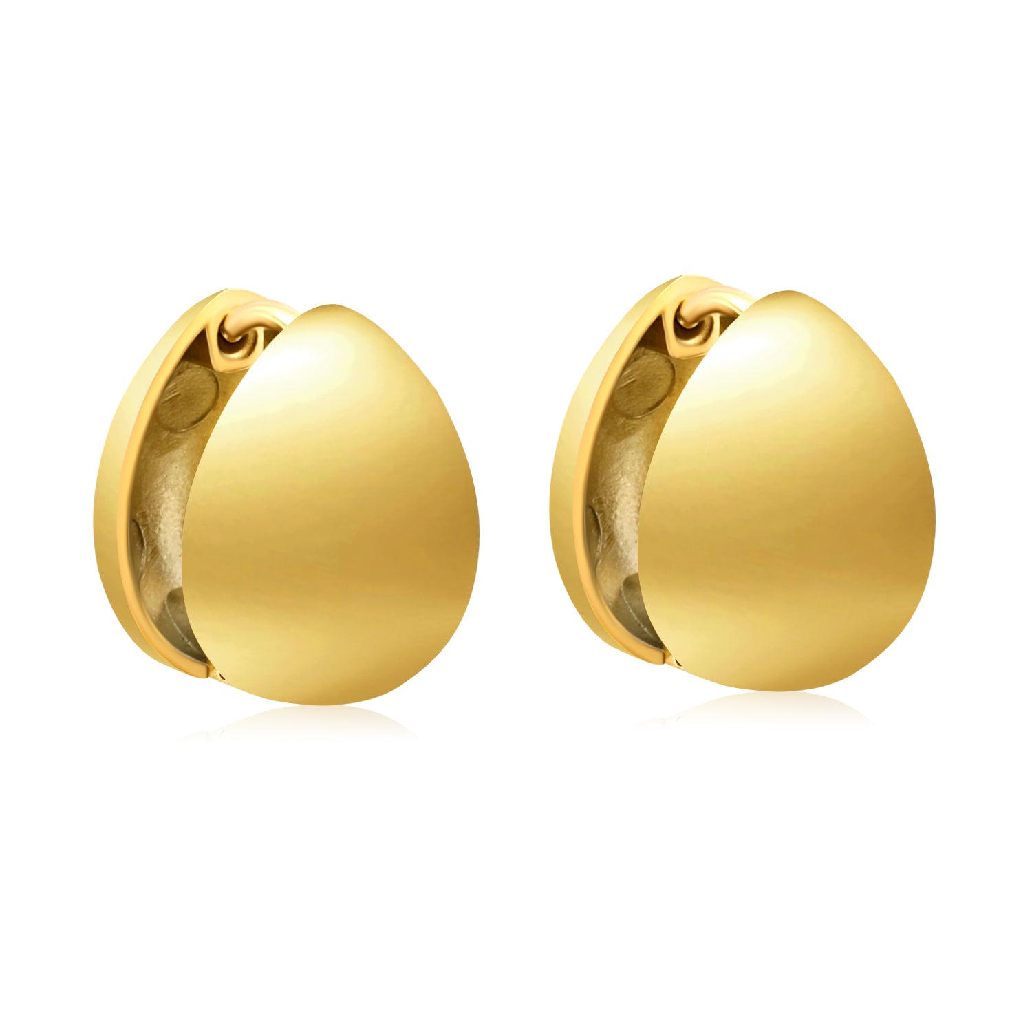11.4x14.5mm earring hook + polished teardrop, gold