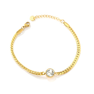 10mm Swarovski white diamonds, 4.2mm encrypted Cuban chain, 18+3cm+6mm round pendant, bracelet, gold