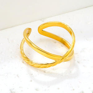 7.9mm High-Profile Golden Open Ring ¨C 7.9mm Elevated Wide Band, Adjustable & Eye-Catching for Statement Style