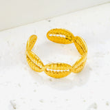 6.4mm Bold Golden Open Ring ¨C Wide Adjustable Band, 6.4mm Height, Stylish for Western & Casual Looks