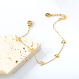 6*5.6mm Crown Accessories 0.3Cross Chain*18+3cm+6mm Round Plaque Bracelet Golden