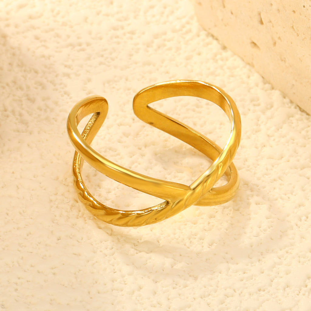 7.9mm High-Profile Golden Open Ring ¨C 7.9mm Elevated Wide Band, Adjustable & Eye-Catching for Statement Style