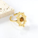 18.4*26.2mm Eye Split Ring Pearl/Turquoise/Malachite/ Golden 8