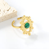 18.4*26.2mm Eye Split Ring Pearl/Turquoise/Malachite/ Golden 8