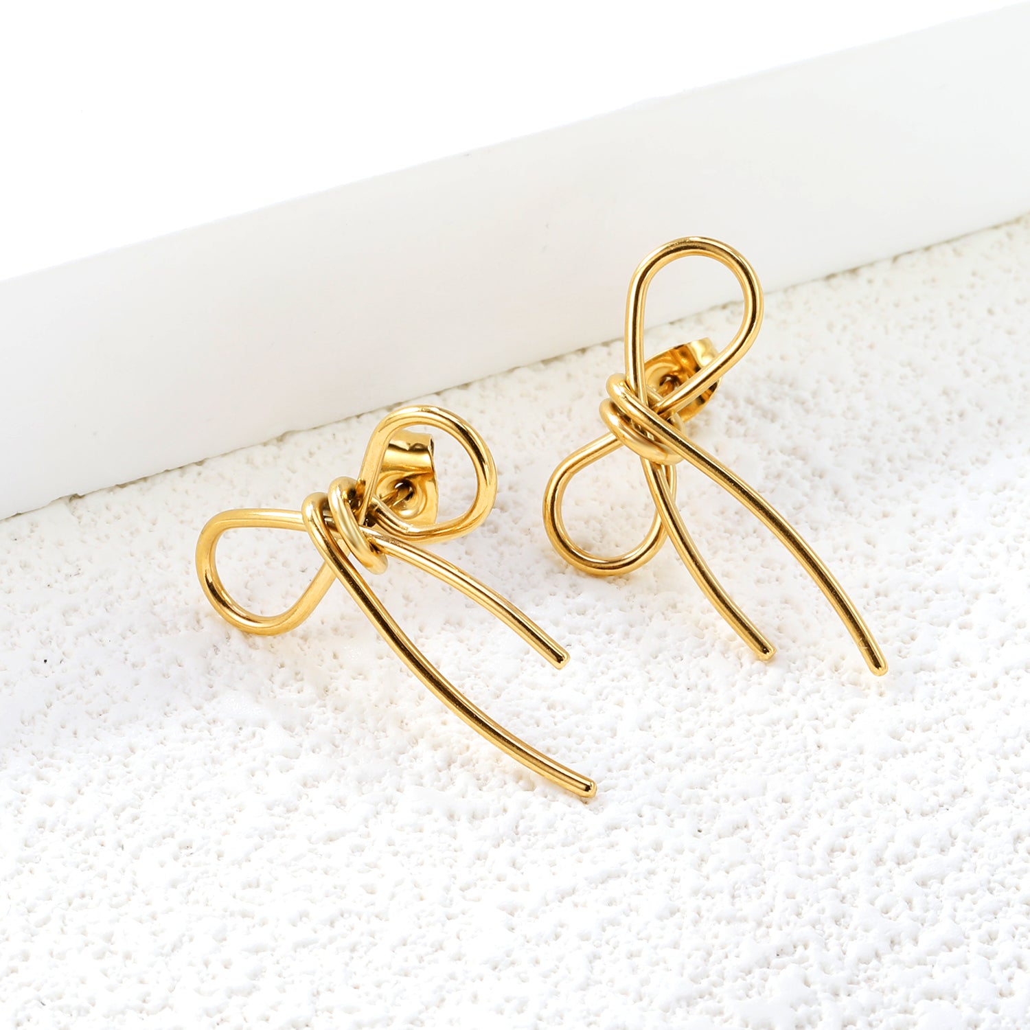 21*26mm bow earrings gold color asonjewelry