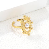 18.4*26.2mm Eye Split Ring Pearl/Turquoise/Malachite/ Golden 8