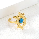 18.4*26.2mm Eye Split Ring Pearl/Turquoise/Malachite/ Golden 8