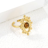 18.4*26.2mm Eye Split Ring Pearl/Turquoise/Malachite/ Golden 8