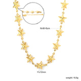 11x12mm 21 hollow stars, 40+5cm + 6mm round tag, gold