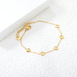 6*5.8mm shell accessories 0.3 cross chain *18+3cm+6mm round plate bracelet Gold