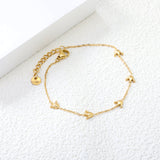 6*5.6mm Crown Accessories 0.3Cross Chain*18+3cm+6mm Round Plaque Bracelet Golden
