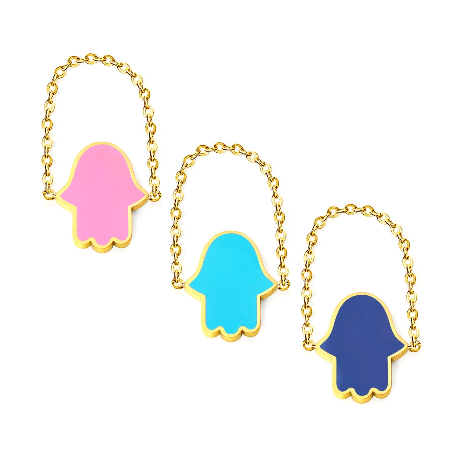 11.7*15mm palm with light blue/pink/dark blue oil drip soft ring Gold color asonjewelry