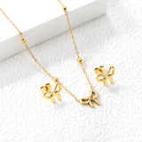 Bowtie set Golden earrings:13.2*11.2mm Pendant:13.2*11.2mm 40+5cm+6mm round plaque