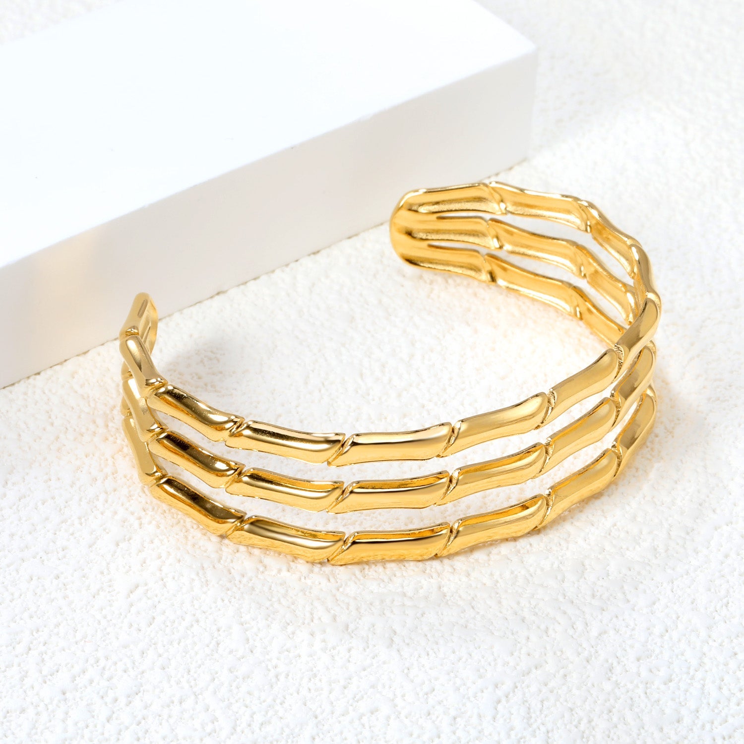 3.6*18mm wide open soft bracelet gold color asonjewelry