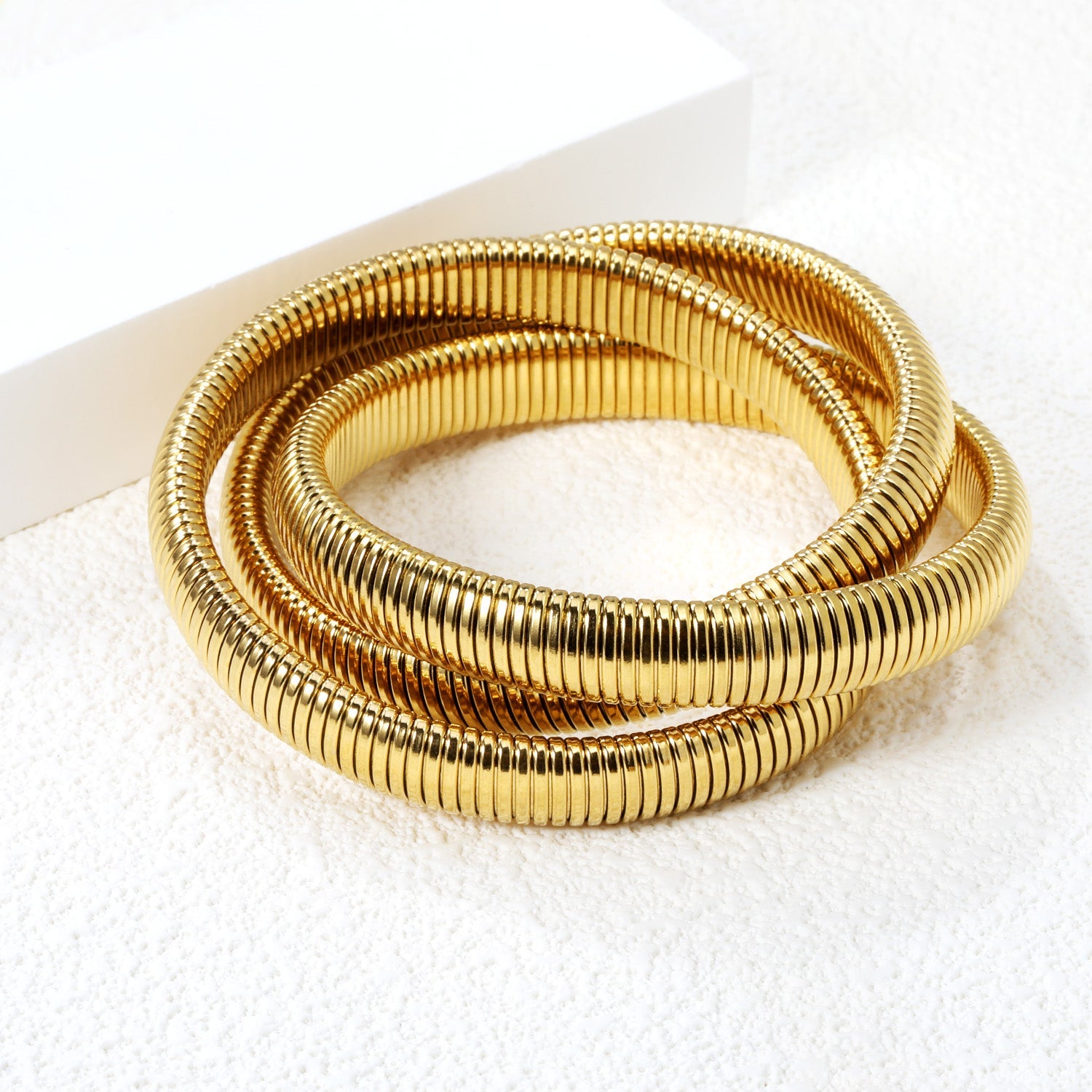 Soft bracelet 10*outside 70mm gold color asonjewelry
