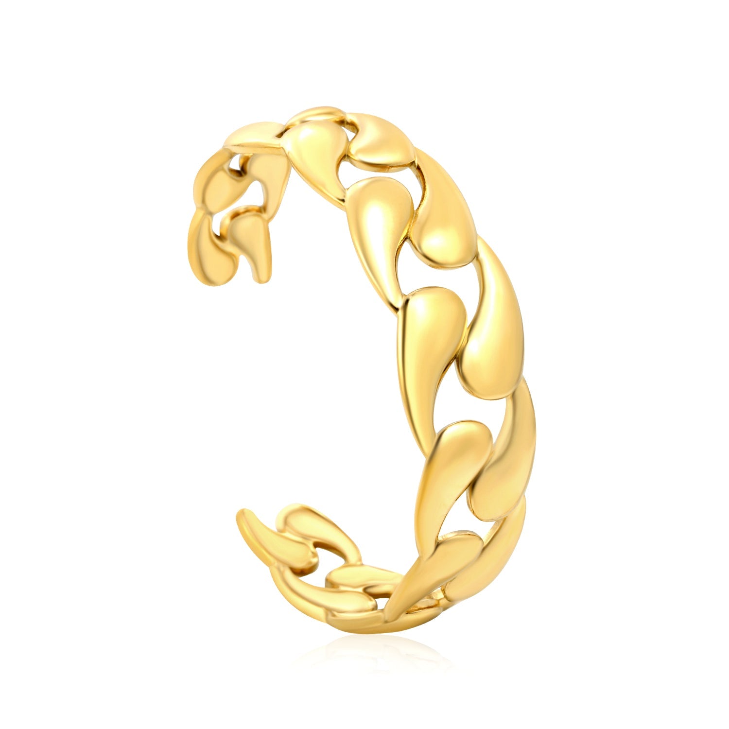Thickness 3.4mm x width 19.1mm x inner diameter 60.2mm, bracelet, steel color/gold color asonjewelry