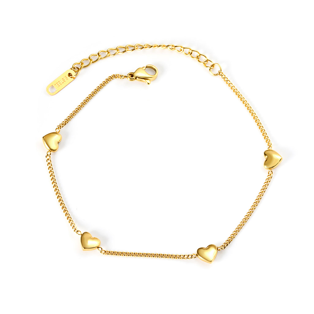 2024 New Year 4 Peach Heart Accessory Bracelet 18+5cm