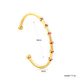 W3*ID59mm Red/Blue Oil Drip Eye Bracelet Steel/Golden