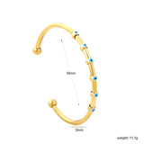 W3*ID59mm Red/Blue Oil Drip Eye Bracelet Steel/Golden