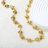 11x12mm 21 hollow stars, 40+5cm + 6mm round tag, gold