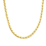 W2.8mm Round S Chain 40+5cm+6mm Round Tail Plate Necklace Steel/Golden