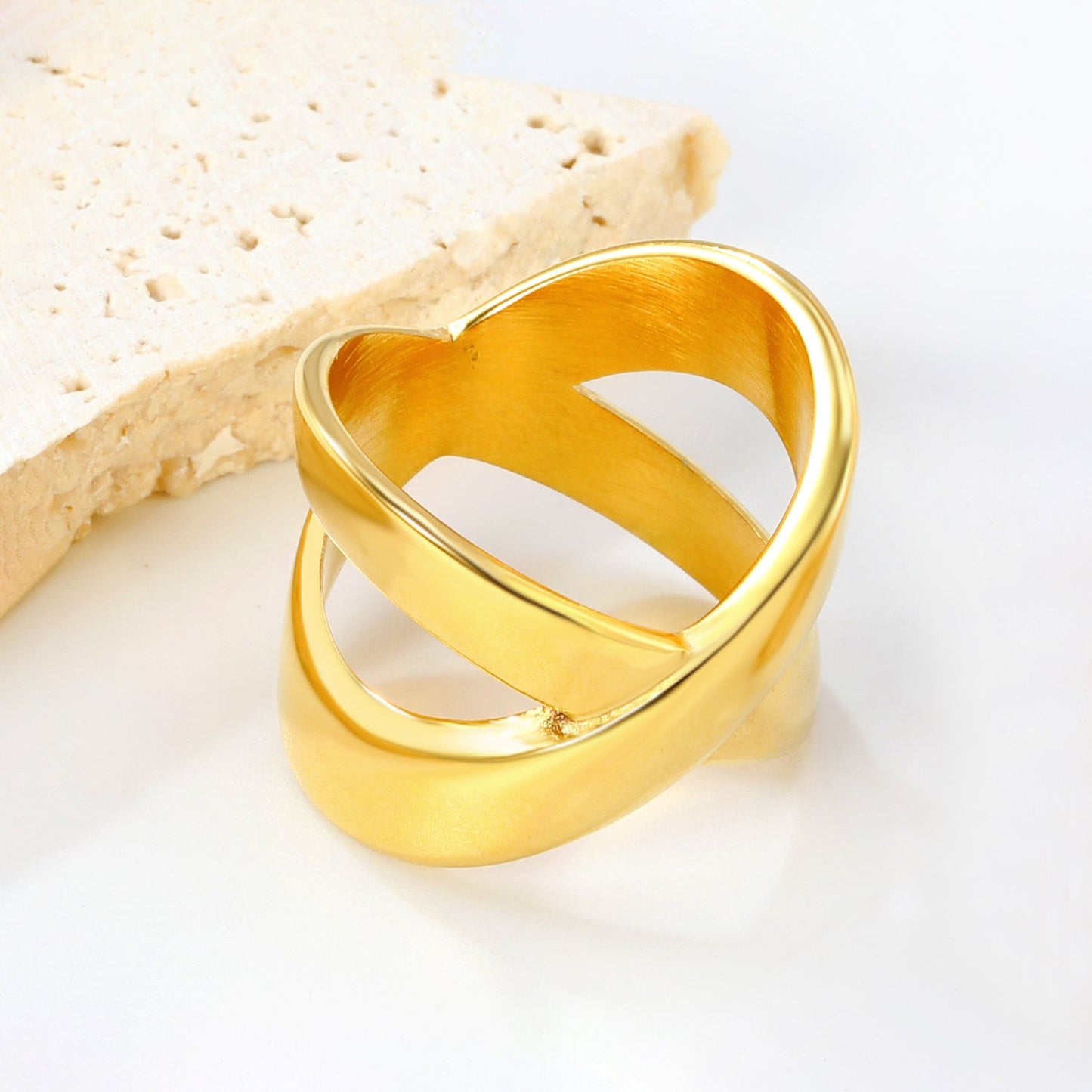 18.6mm Height Irregular Golden Ring asonjewelry