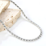 W2.8mm Round S Chain 40+5cm+6mm Round Tail Plate Necklace Steel/Golden