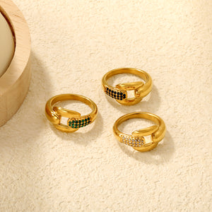 Gold - Plated Twisted Knot Rings with Diamond, Blue - Green & Emerald Gemstones