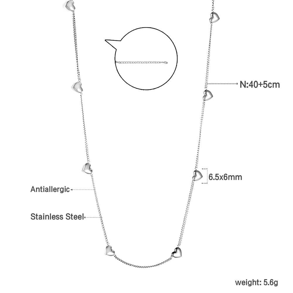 2024 New Year 8 Peach Heart Pendant Necklace 40+5cm asonjewelry