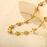 11x12mm 21 hollow stars, 40+5cm + 6mm round tag, gold