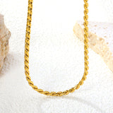 W2.8mm Round S Chain 40+5cm+6mm Round Tail Plate Necklace Steel/Golden