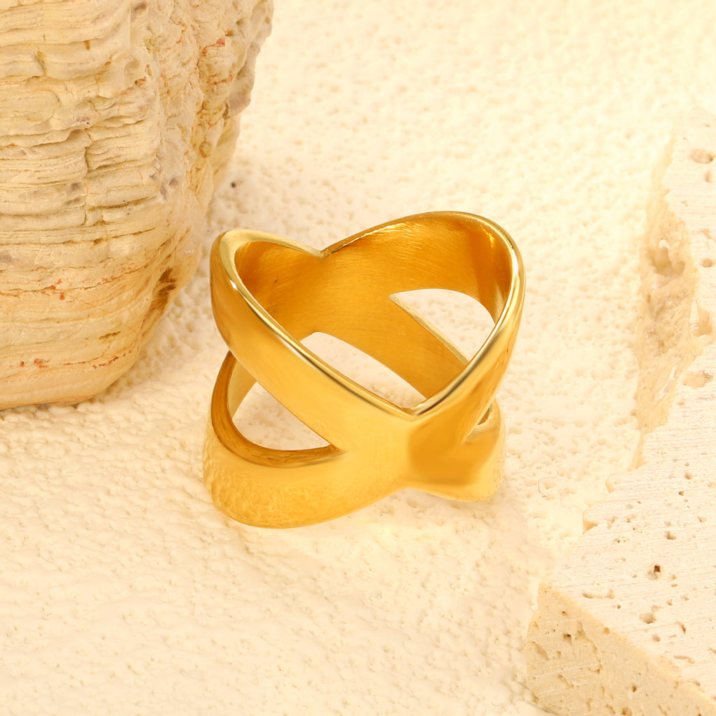 18.6mm Height Irregular Golden Ring