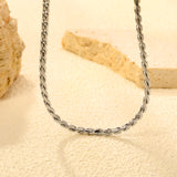 W2.8mm Round S Chain 40+5cm+6mm Round Tail Plate Necklace Steel/Golden