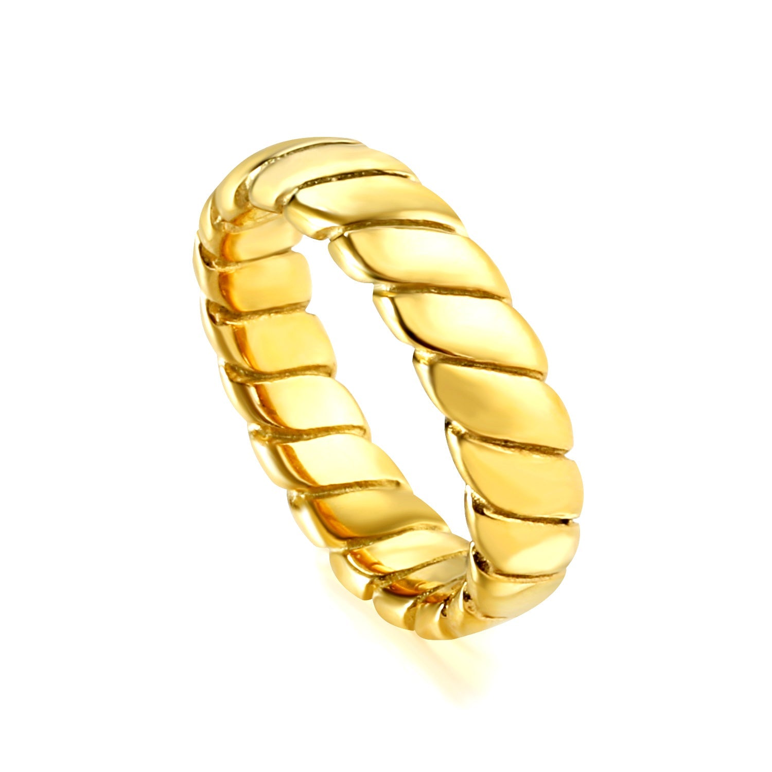Minimalist Solid Color Wheat Ring Twisted Stripe Niche Ring asonjewelry