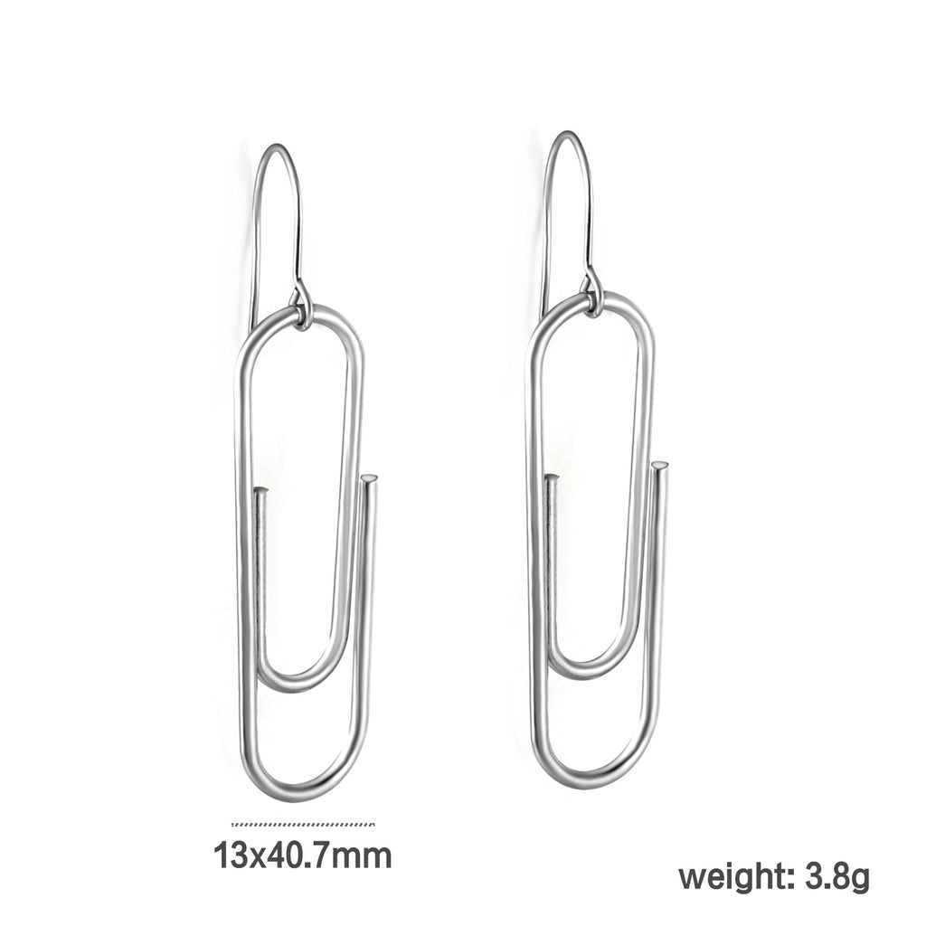 13*40.7mm pinback earrings in steel color