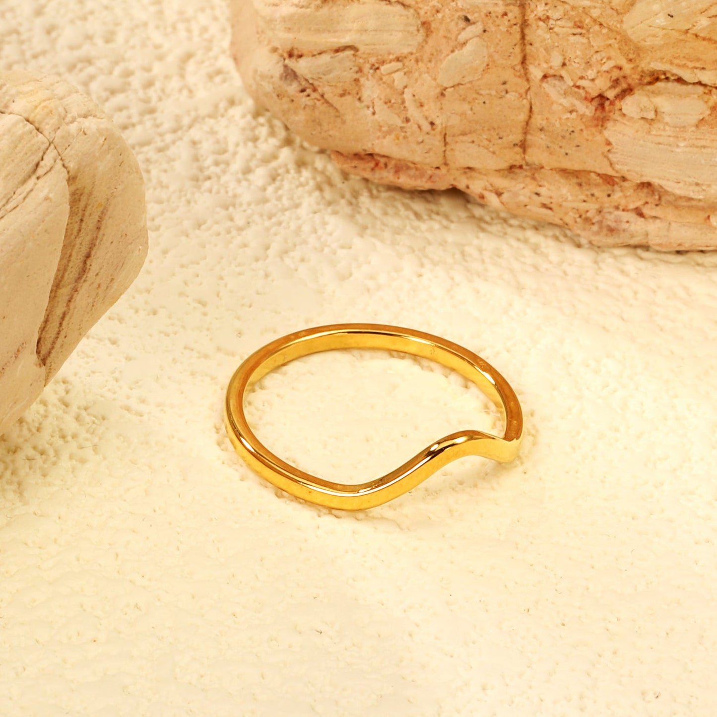 New cutting curved pointed shaped stainless steel ring asonjewelry