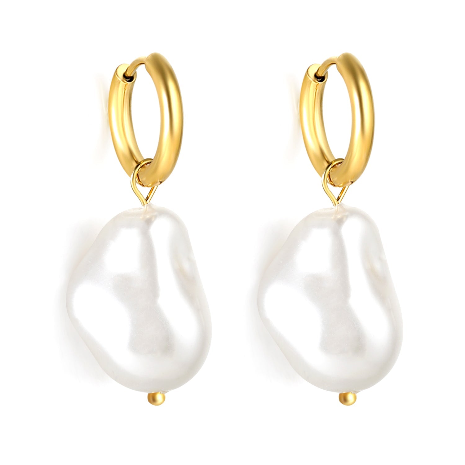 2024 New Year Fashion Various Irregular Shape White Pearl Earrings asonjewelry
