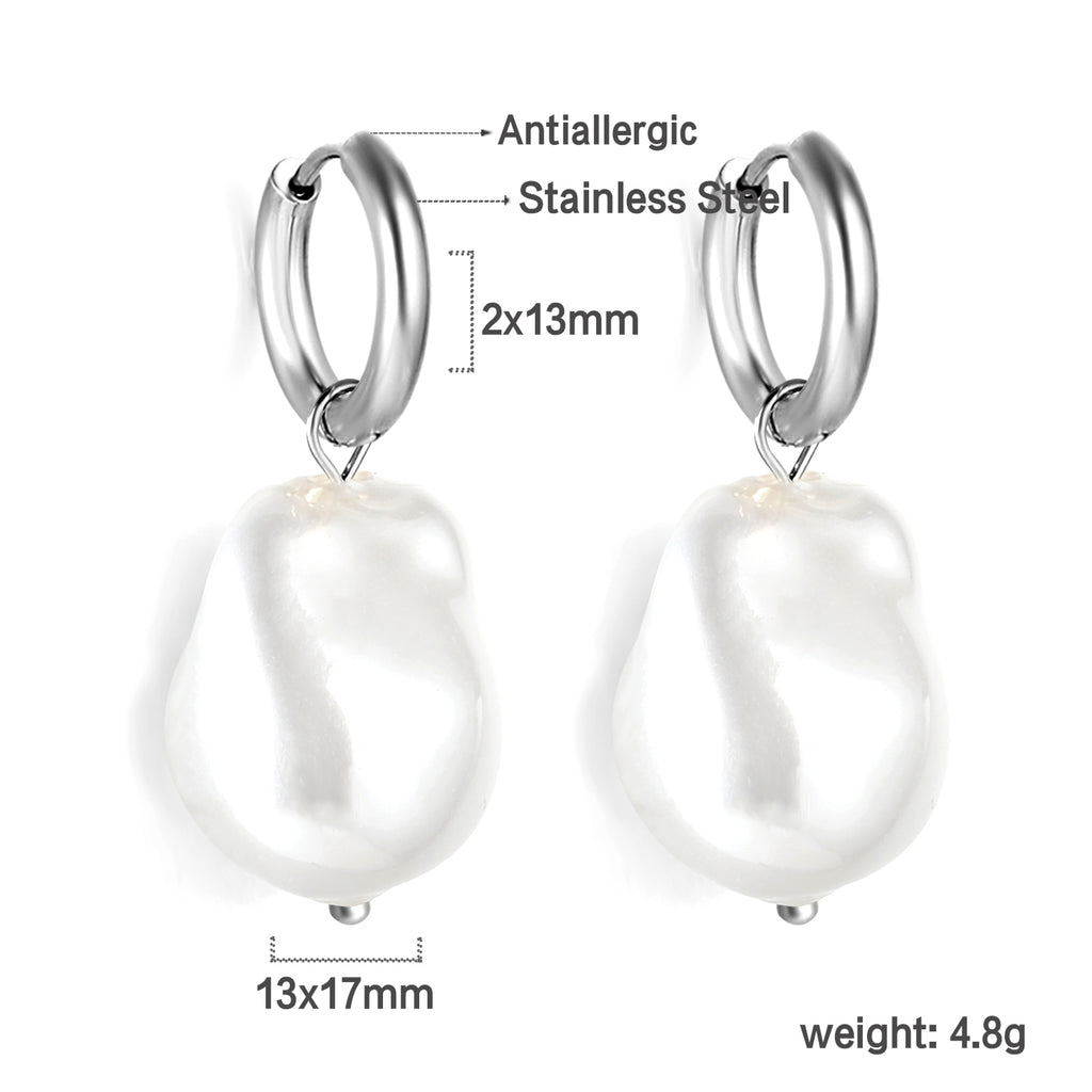 2024 New Year Fashion Various Irregular Shape White Pearl Earrings