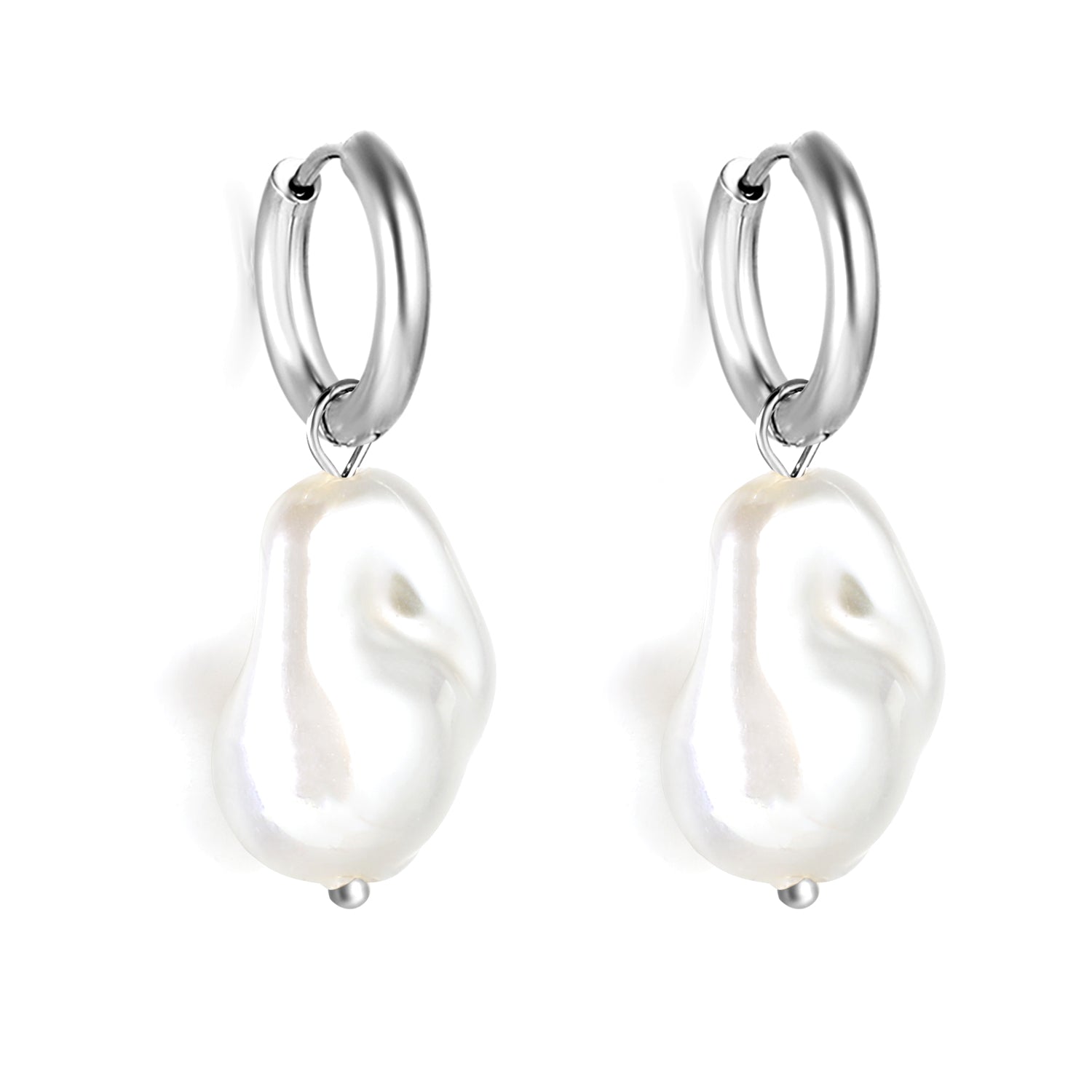 2024 New Year Fashion Various Irregular Shape White Pearl Earrings asonjewelry