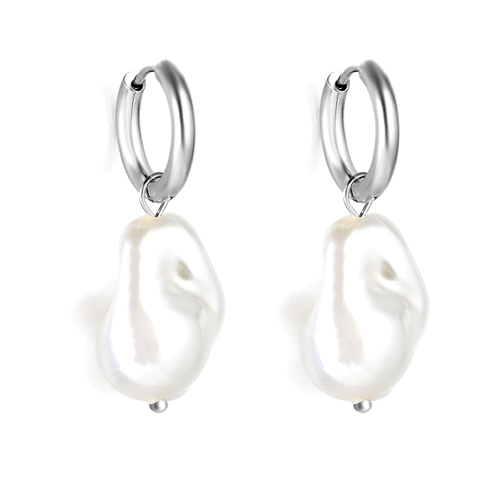 2024 New Year Fashion Various Irregular Shape White Pearl Earrings