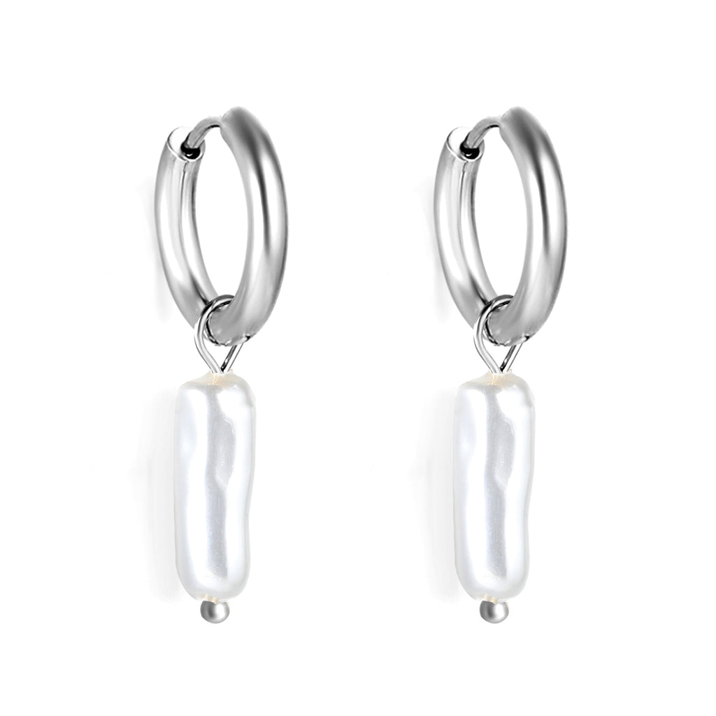2024 New Year Fashion Various Irregular Shape White Pearl Earrings
