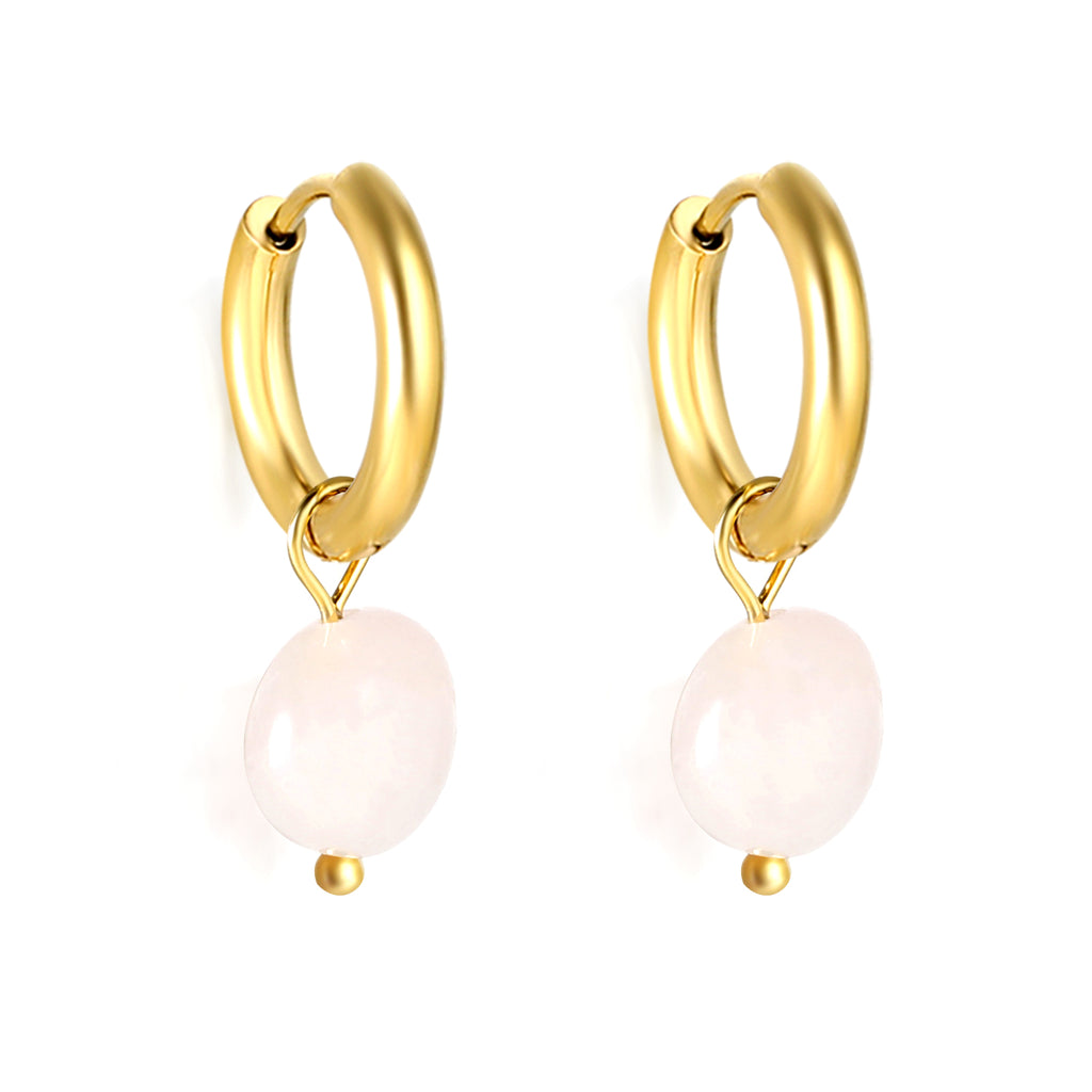 2024 New Year Fashion 3 Colors Natural Stone Stud Earrings