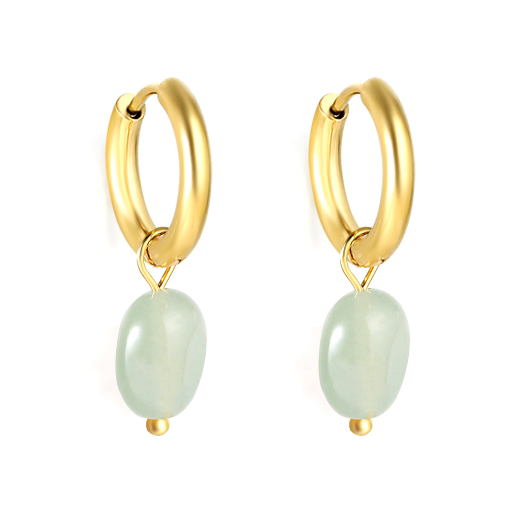 2024 New Year Fashion 3 Colors Natural Stone Stud Earrings