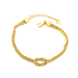 2.3mm Double Clasp Cauliflower Chain 18+3cm+6mm Round Plaque Double Chain Bracelet Gold Color