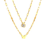 6.7*5mm Cutout Full Light Butterfly Pendant 5mm Cylindrical Sticky White Diamond Accessory Lip Chain 45+40+5cm+6mm Round Plaque Double Chain Necklace Golden